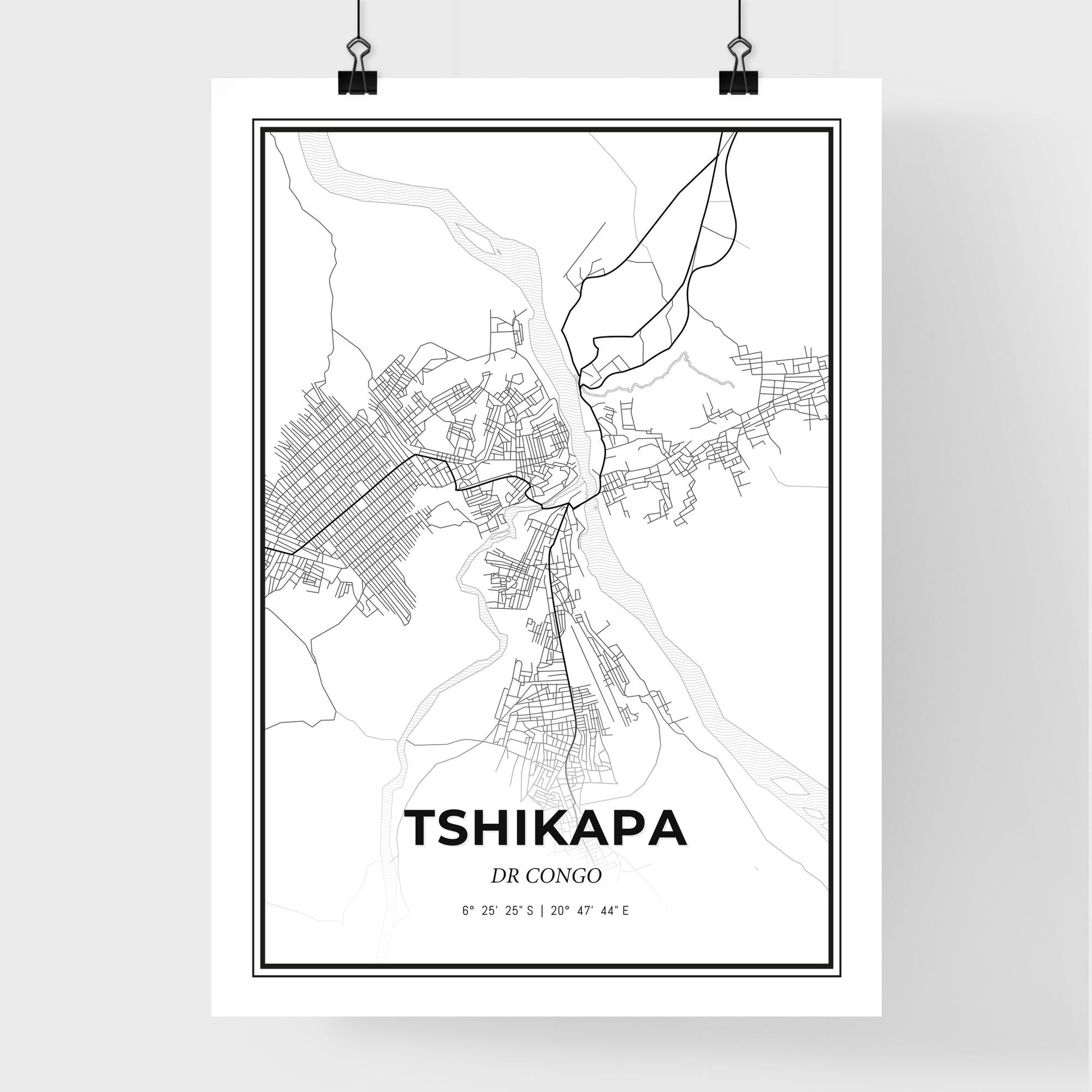 Tshikapa DR Congo - Premium City Map Poster