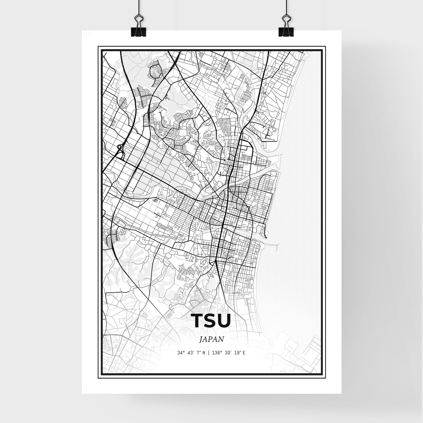 Tsu Japan - Premium City Map Poster