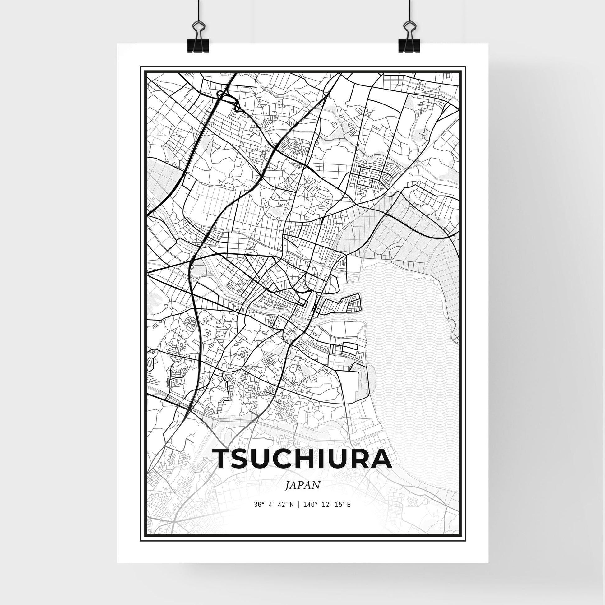 Tsuchiura Japan - Premium City Map Poster