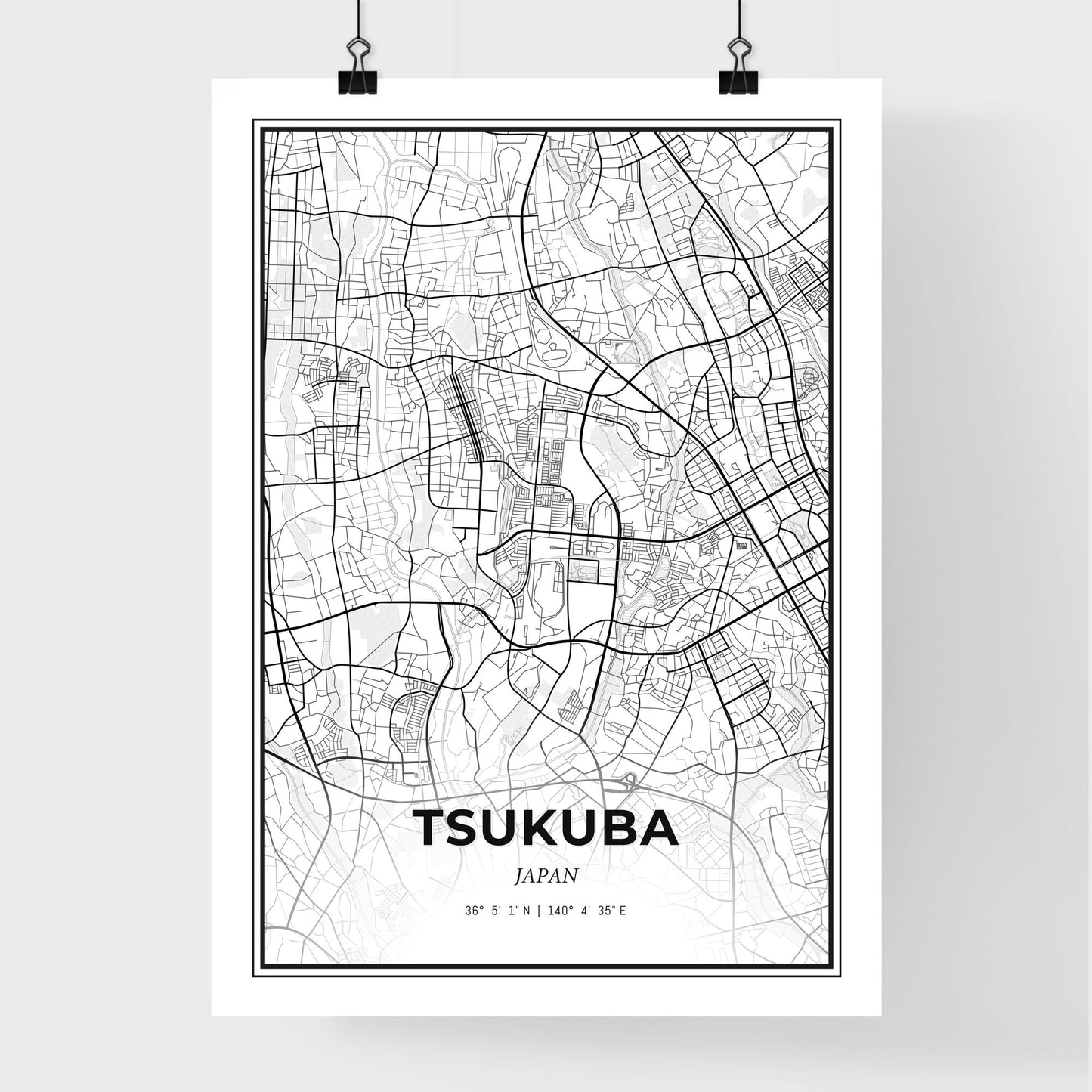 Tsukuba Japan - Premium City Map Poster