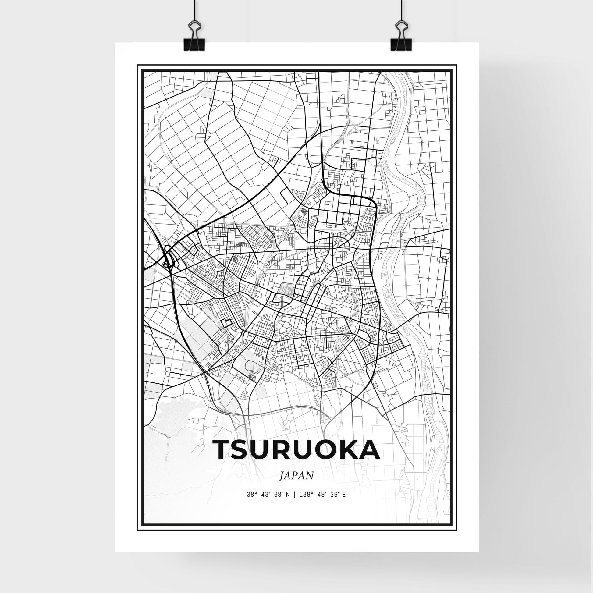 Tsuruoka Japan - Premium City Map Poster