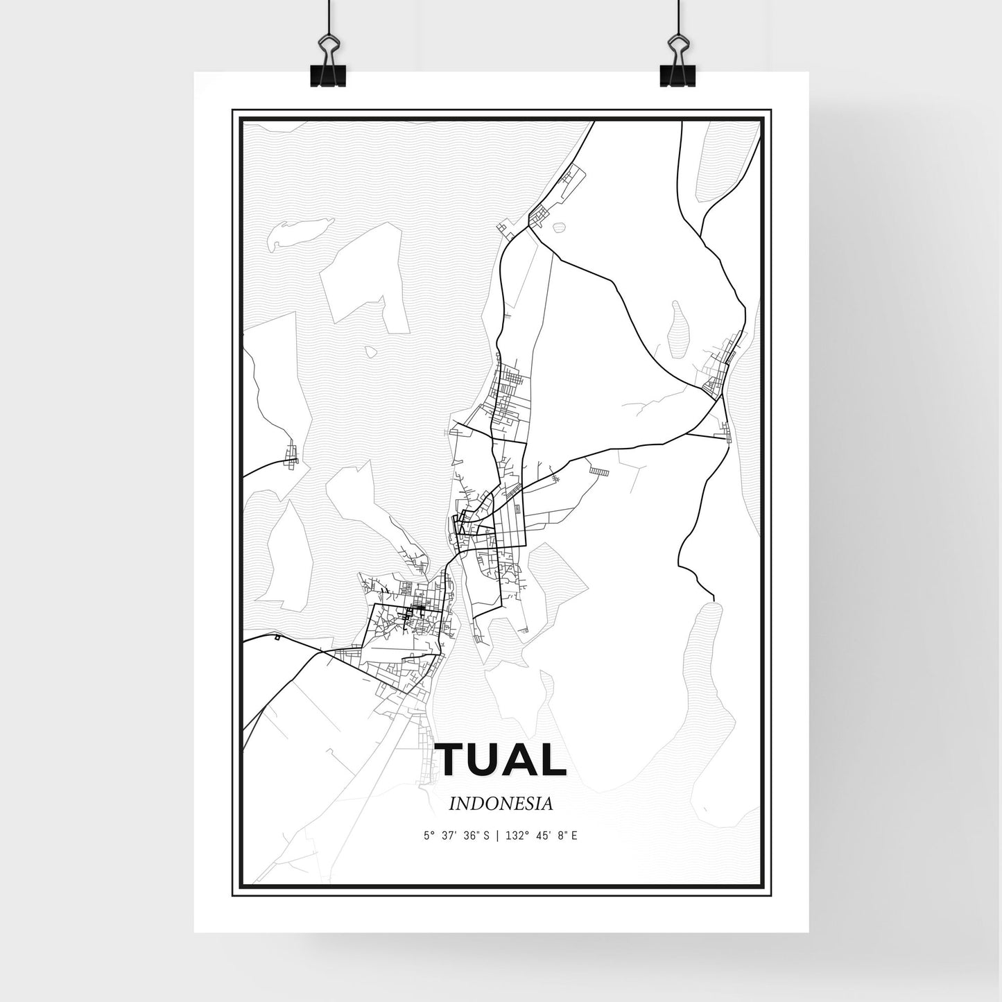 Tual Indonesia - Premium City Map Poster