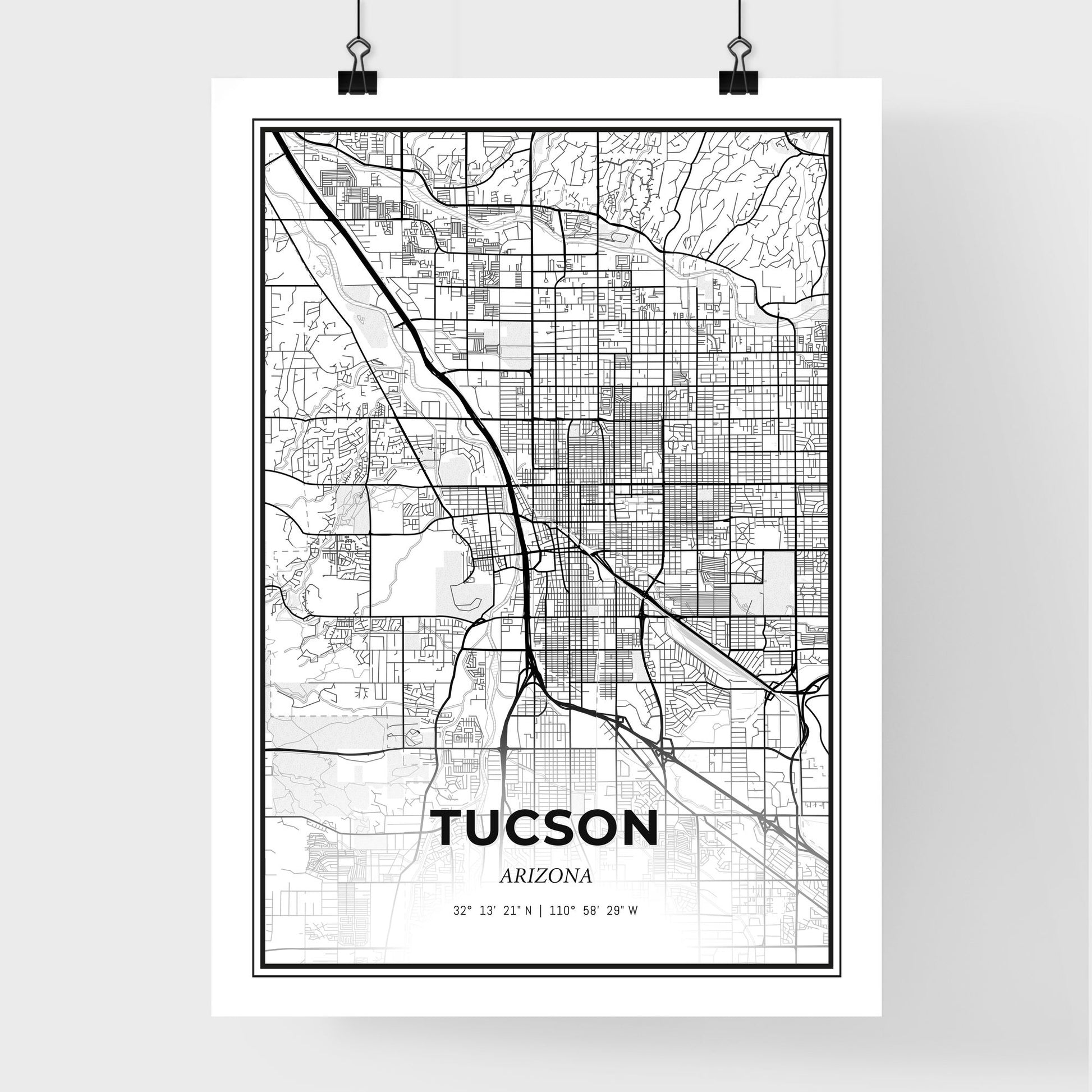 Tucson Arizona - Premium City Map Poster