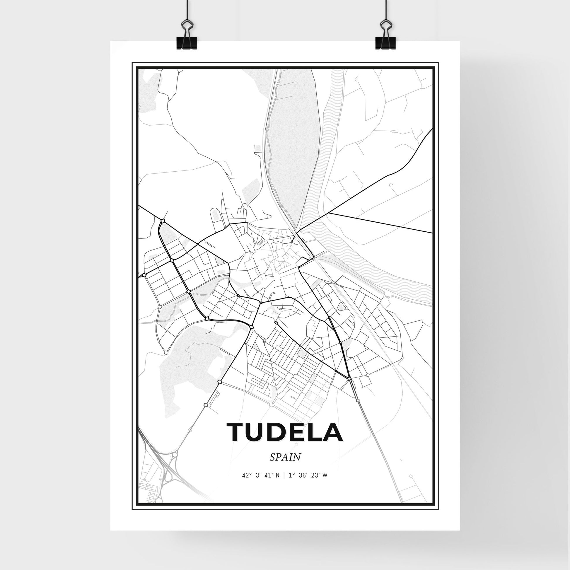 Tudela Spain - Premium City Map Poster