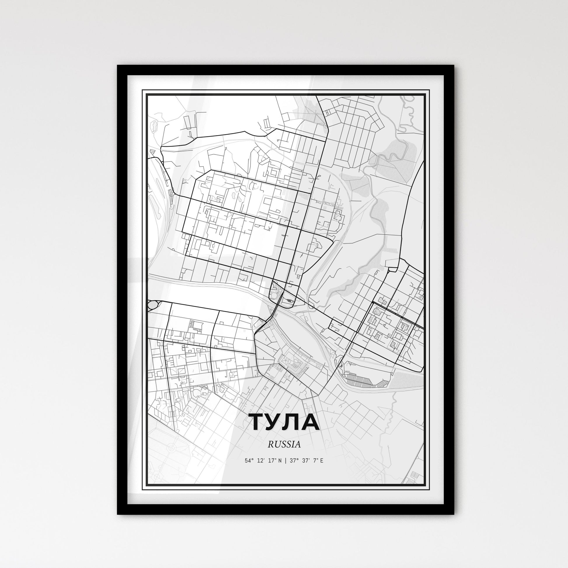 Tula Russia - Scandinavian Style City Map for Modern Home Decor