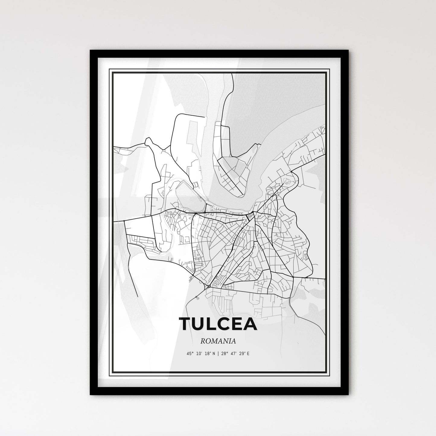 Tulcea Romania - Scandinavian Style City Map for Modern Home Decor