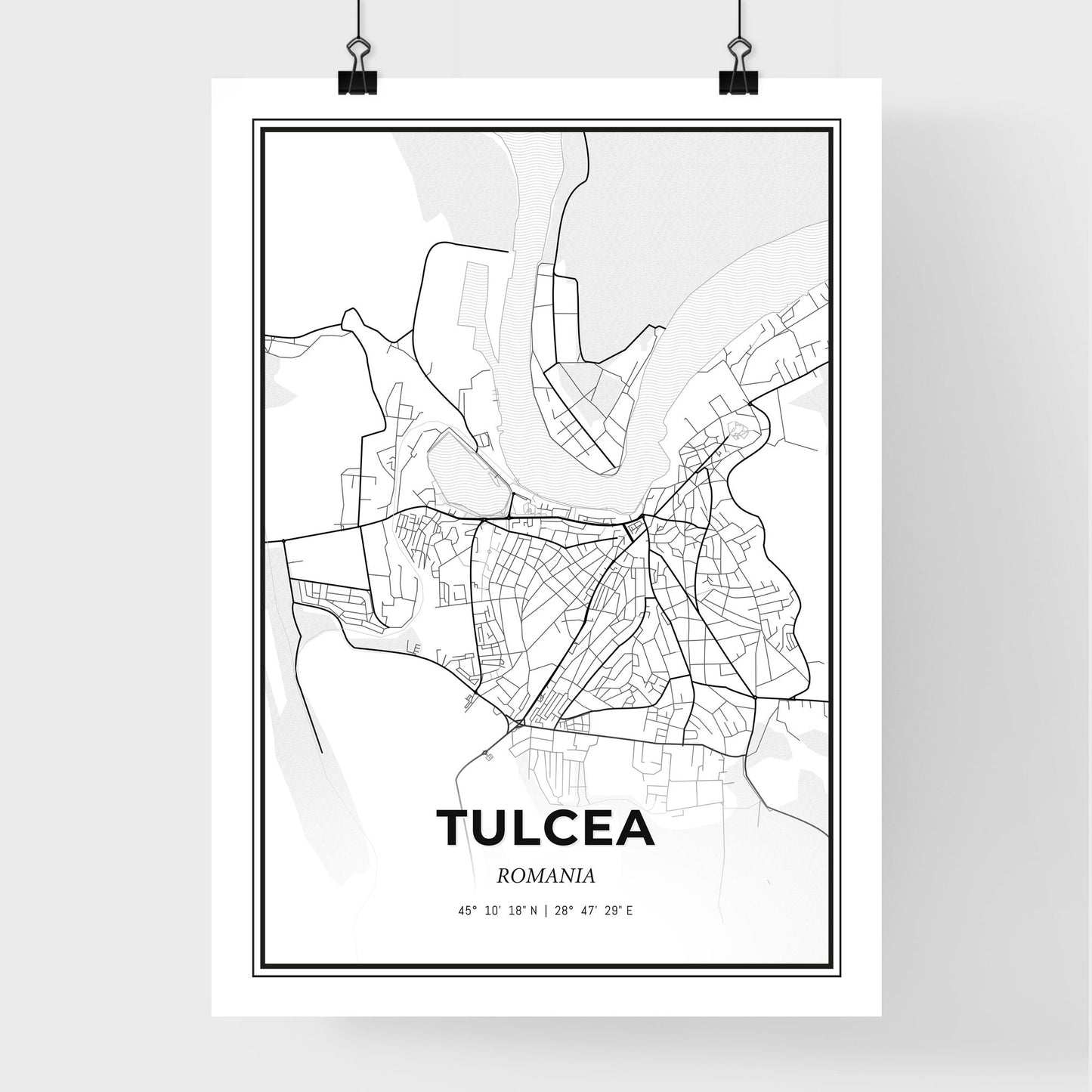 Tulcea Romania - Premium City Map Poster