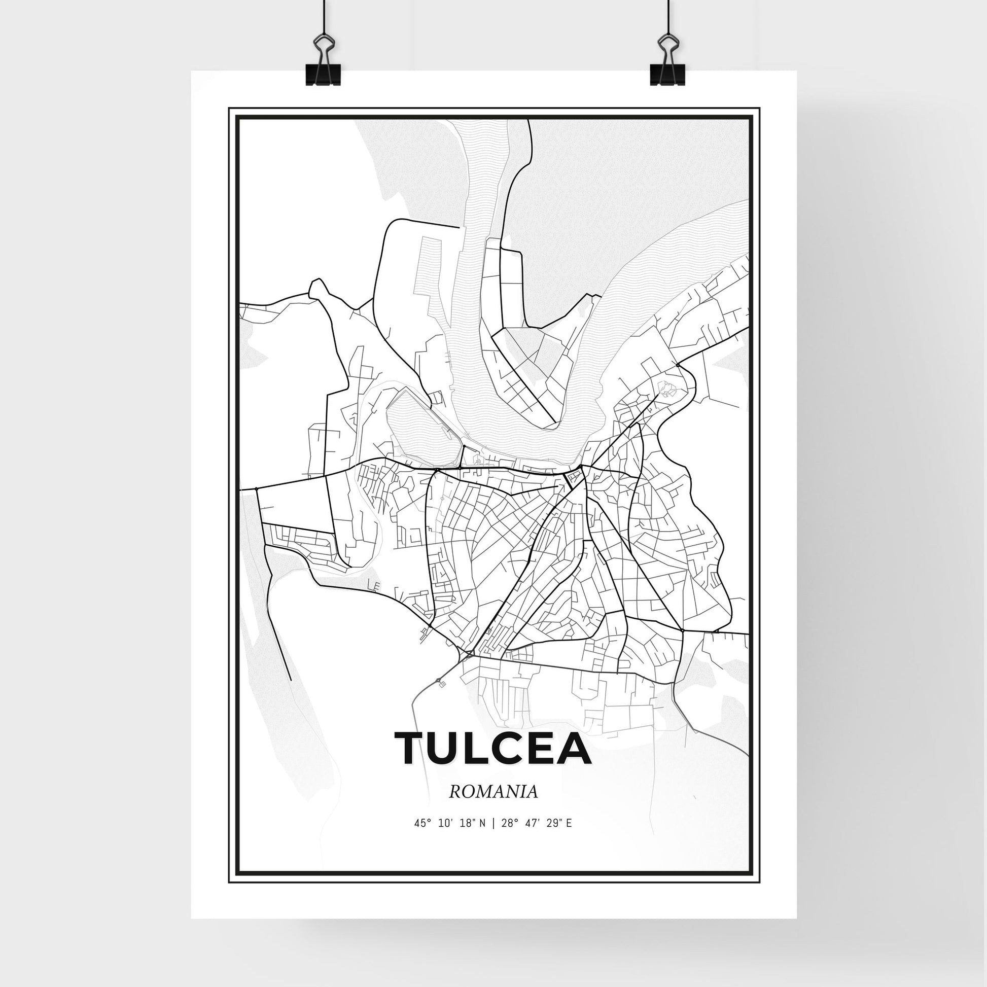 Tulcea Romania - Premium City Map Poster