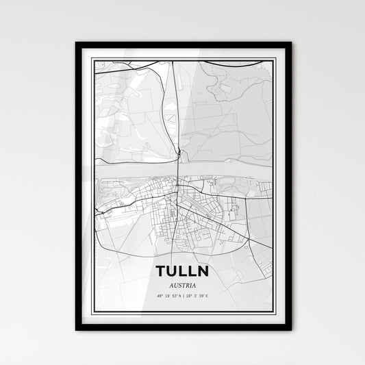 Tulln Austria - Scandinavian Style City Map for Modern Home Decor