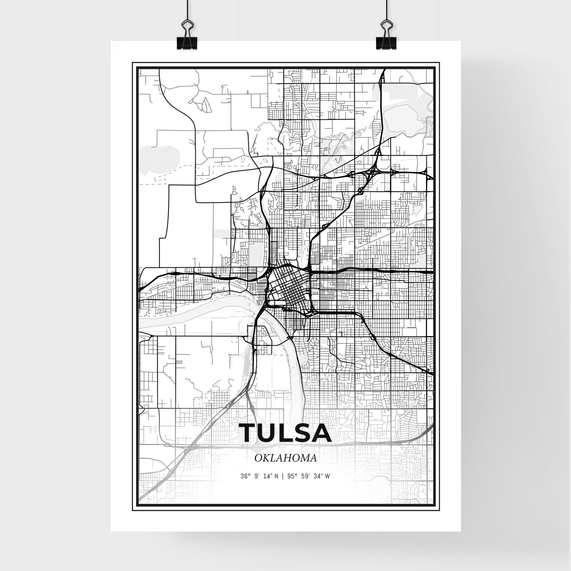 Tulsa Oklahoma - Premium City Map Poster