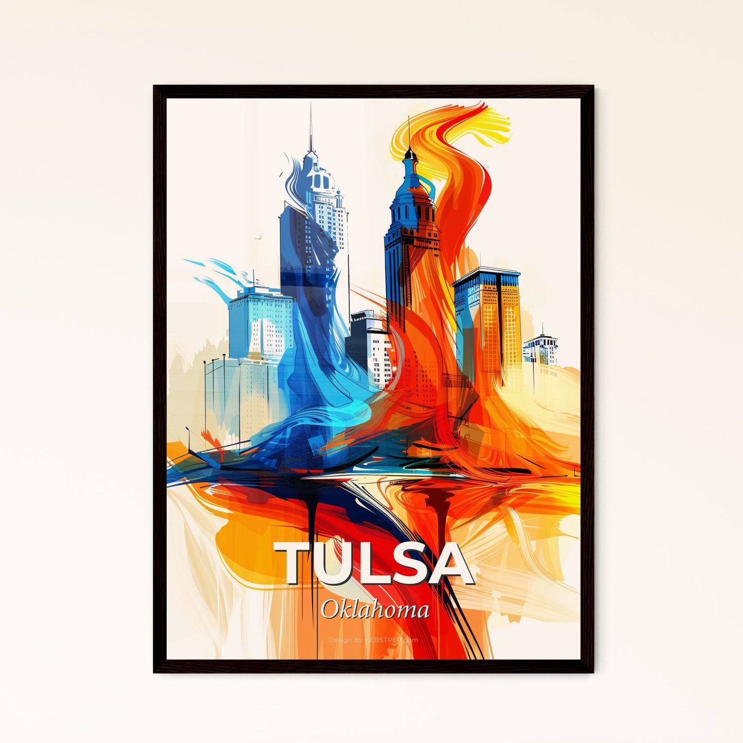 Vibrant Tulsa, Oklahoma - A Colorful Cityscape With A Flame