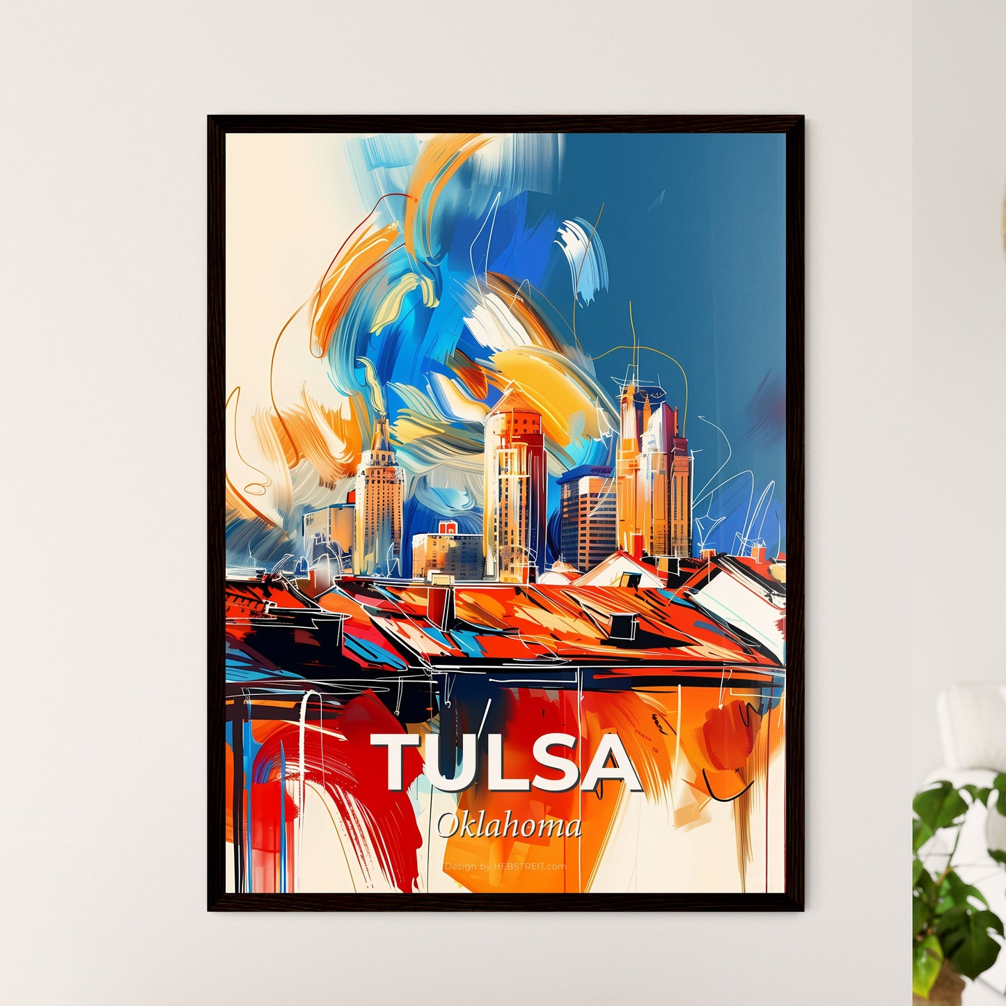 Vibrant Tulsa, Oklahoma - A Painting Of A City