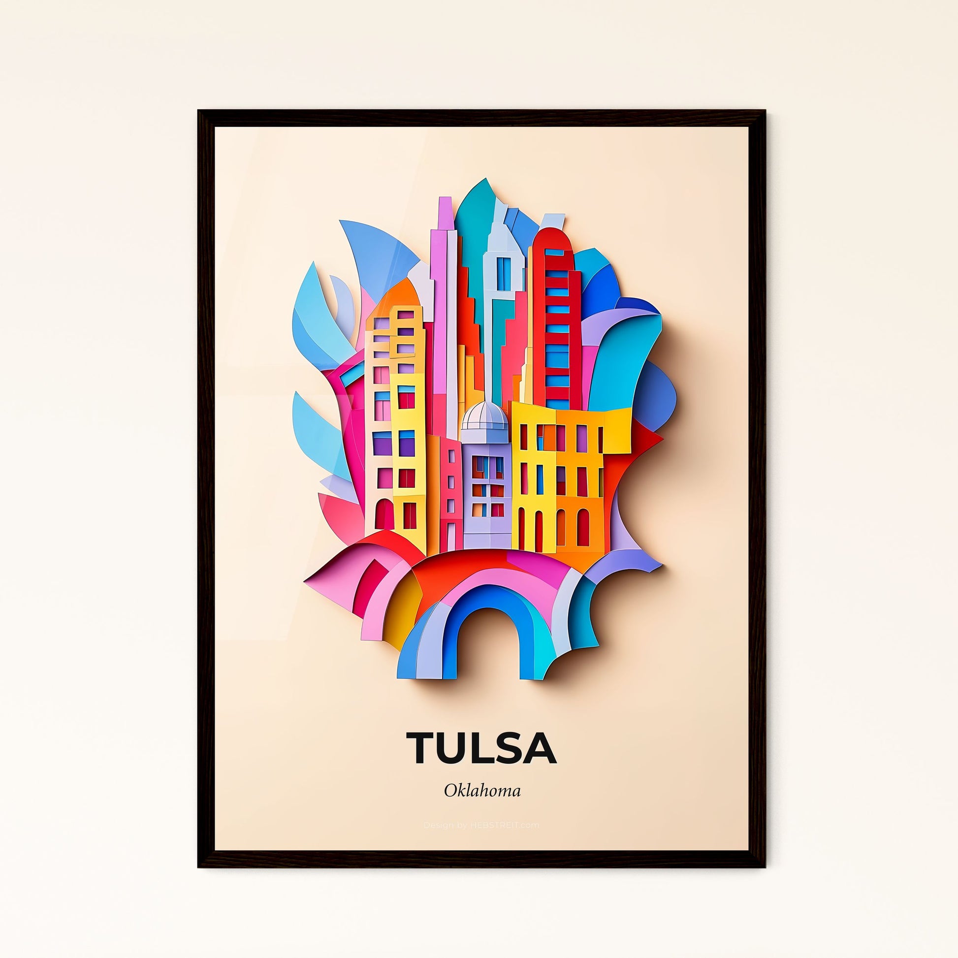 Vivid Tulsa, Oklahoma - a colorful cityscape with a building in the middle