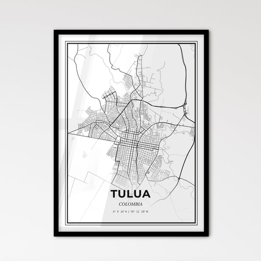 Tulua Colombia - Scandinavian Style City Map for Modern Home Decor