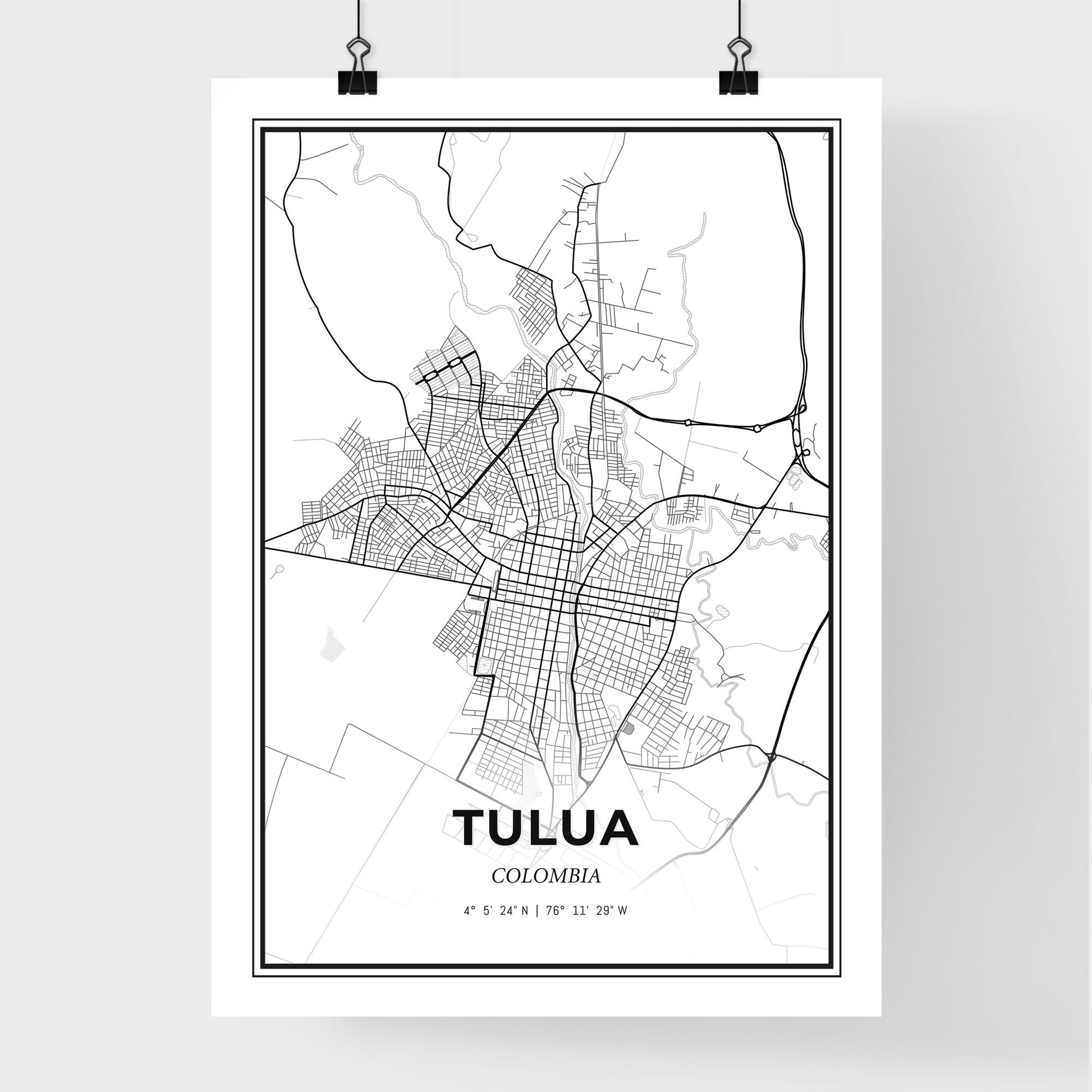 Tulua Colombia - Premium City Map Poster