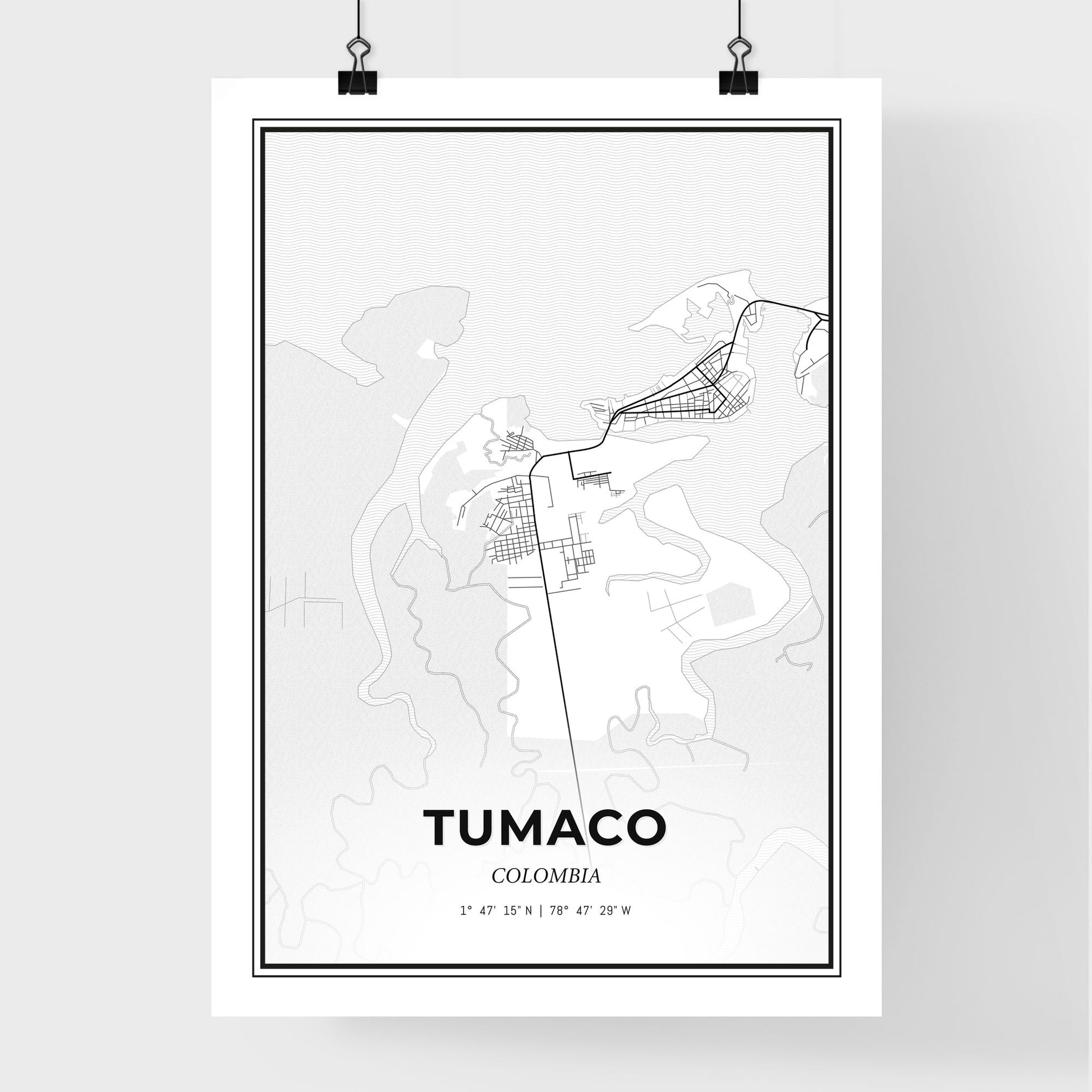 Tumaco Colombia - Premium City Map Poster