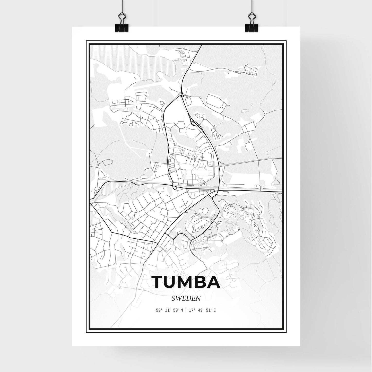 Tumba Sweden - Premium City Map Poster