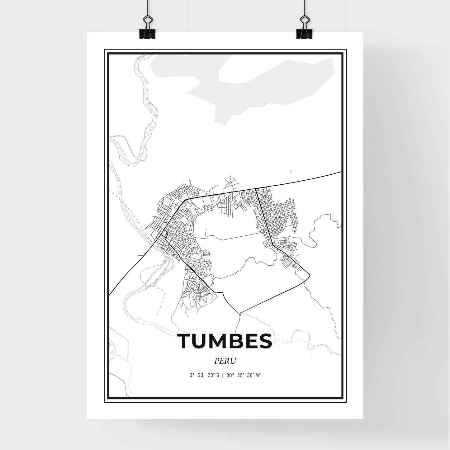 Tumbes Peru - Premium City Map Poster