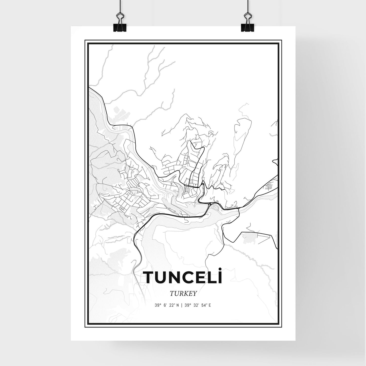 Tunceli Turkey - Premium City Map Poster