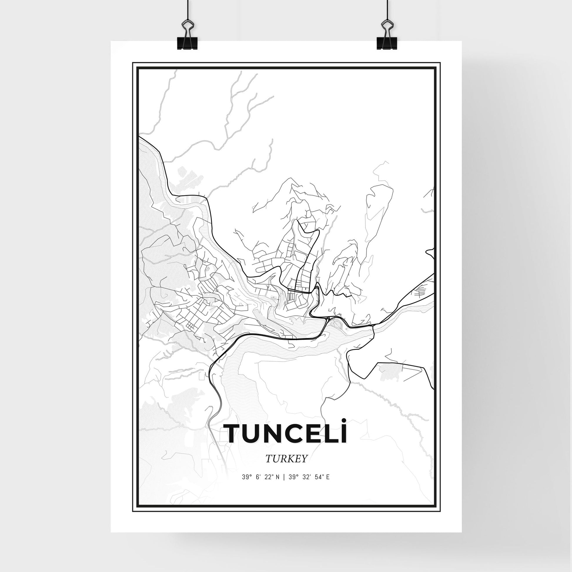 Tunceli Turkey - Premium City Map Poster