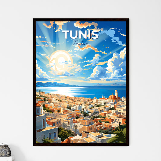 Vibrant Painting of Tunis Tunisia Skyline Depicting the City's Connection to Water Default Title