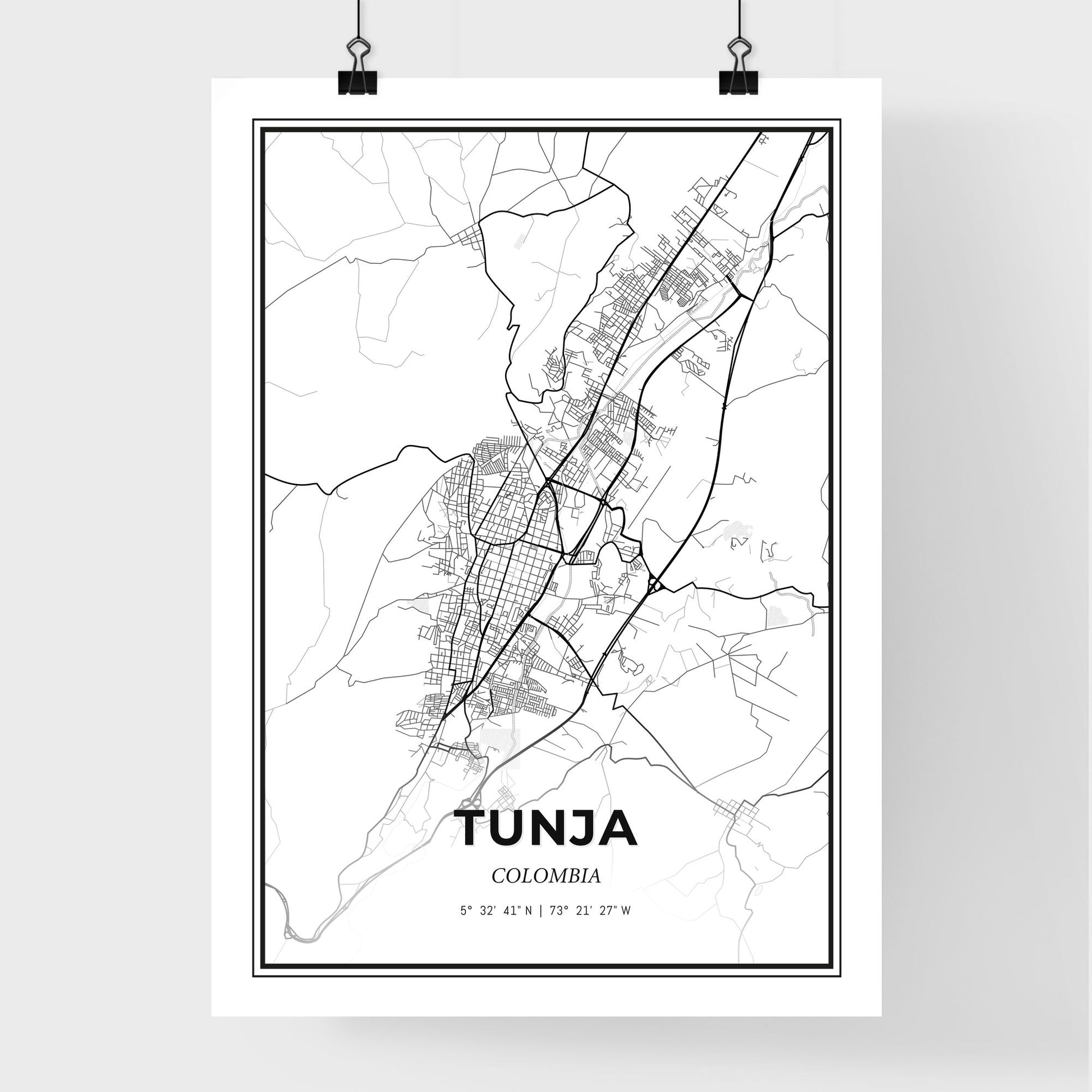 Tunja Colombia - Premium City Map Poster