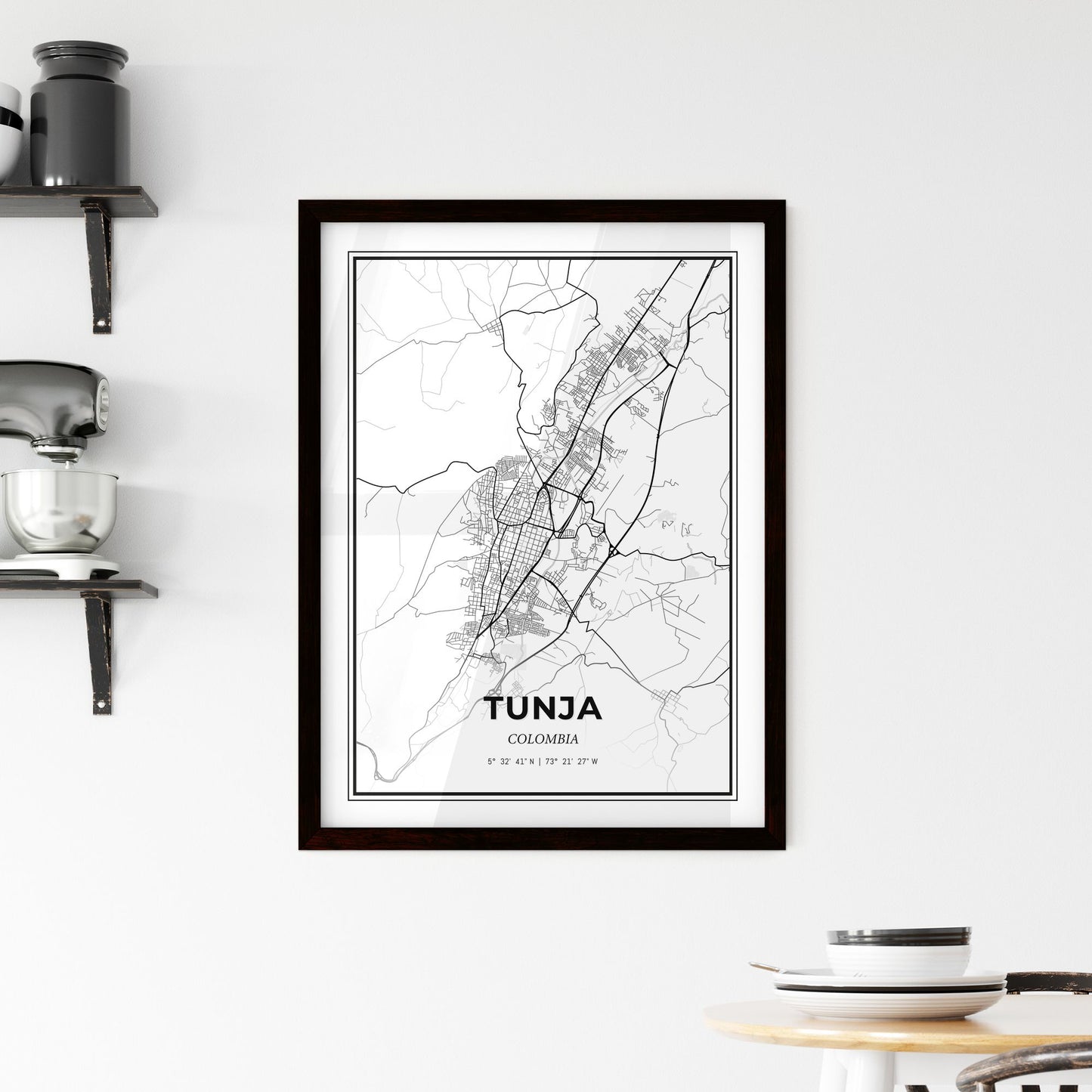 Tunja Colombia - Minimal City Map