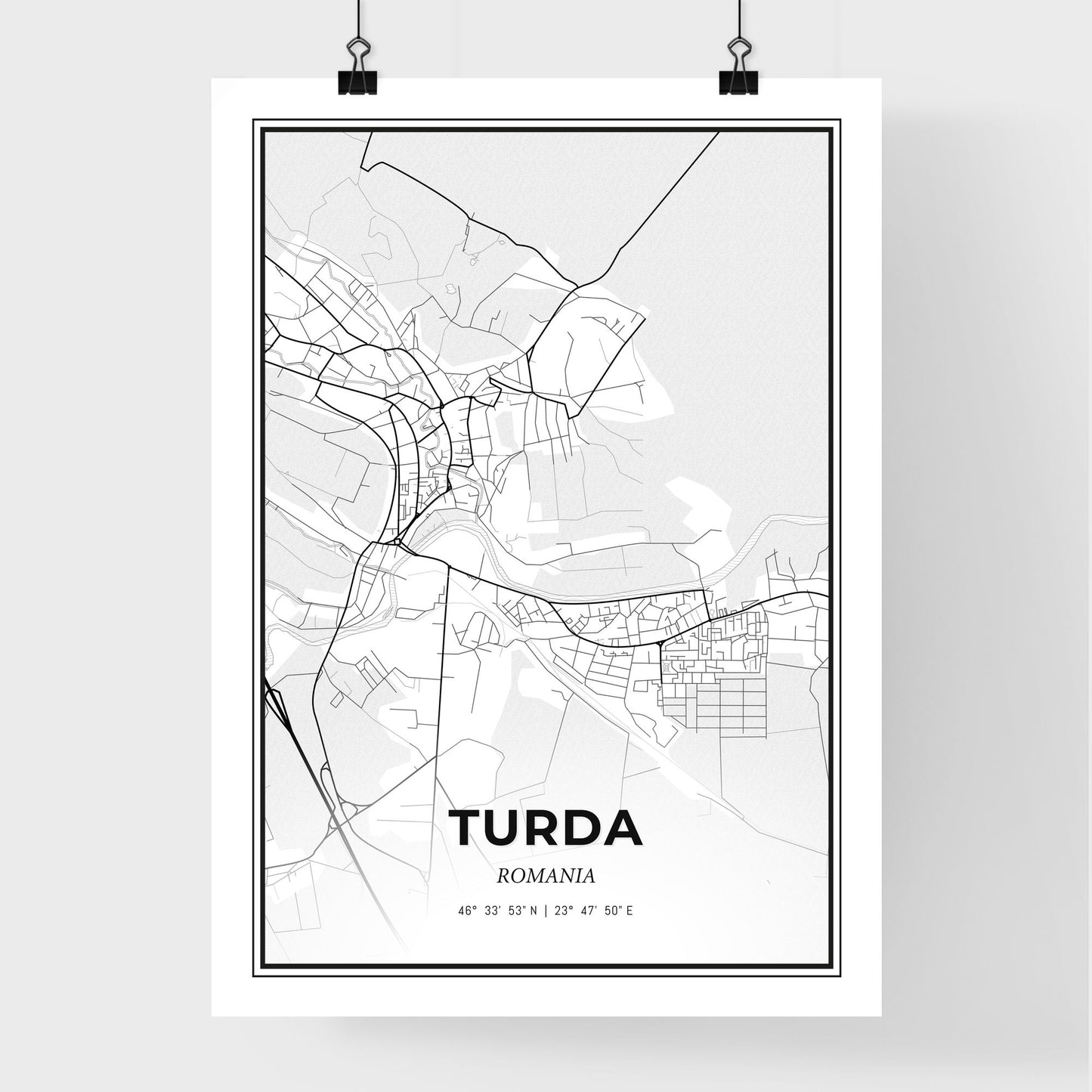 Turda Romania - Premium City Map Poster