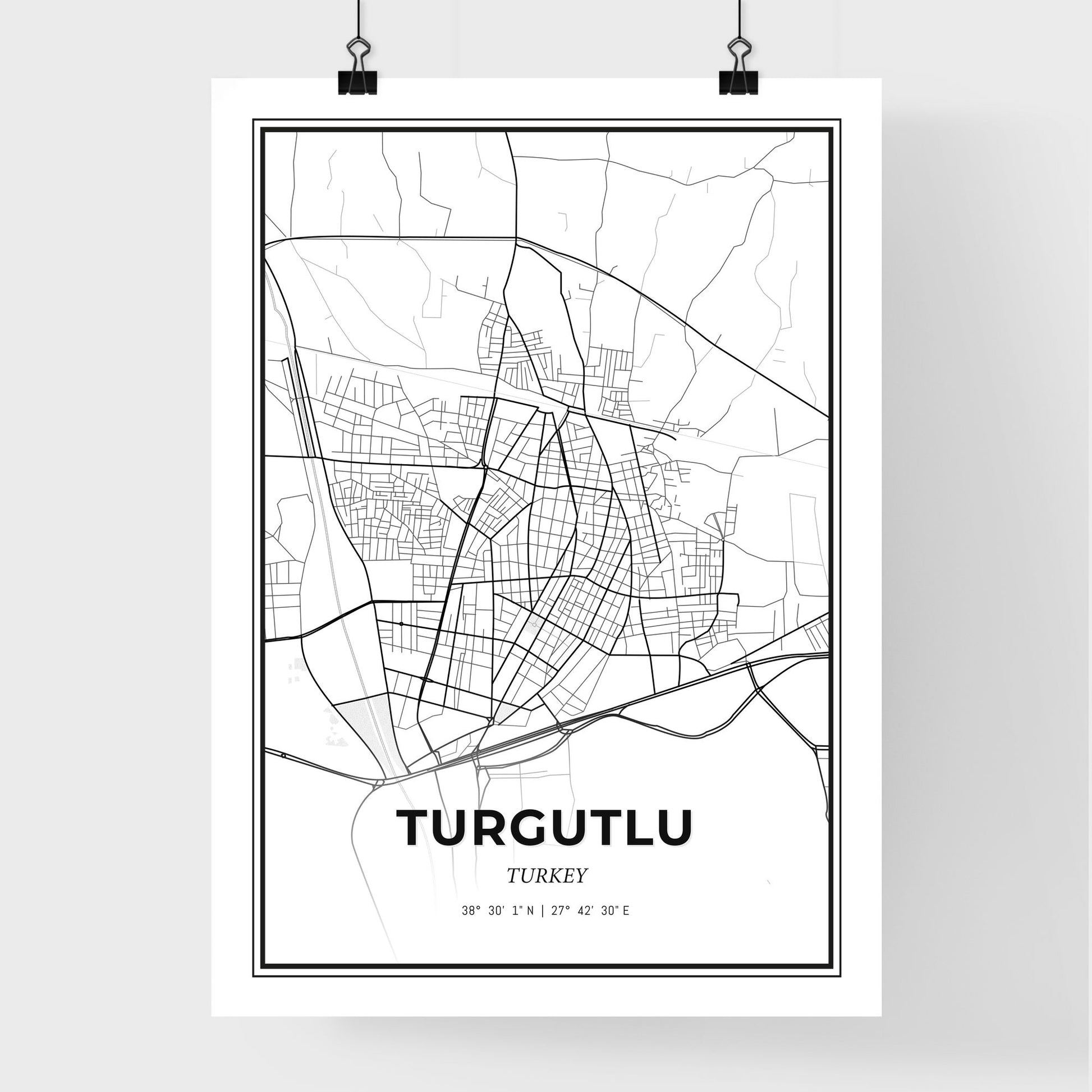 Turgutlu Turkey - Premium City Map Poster