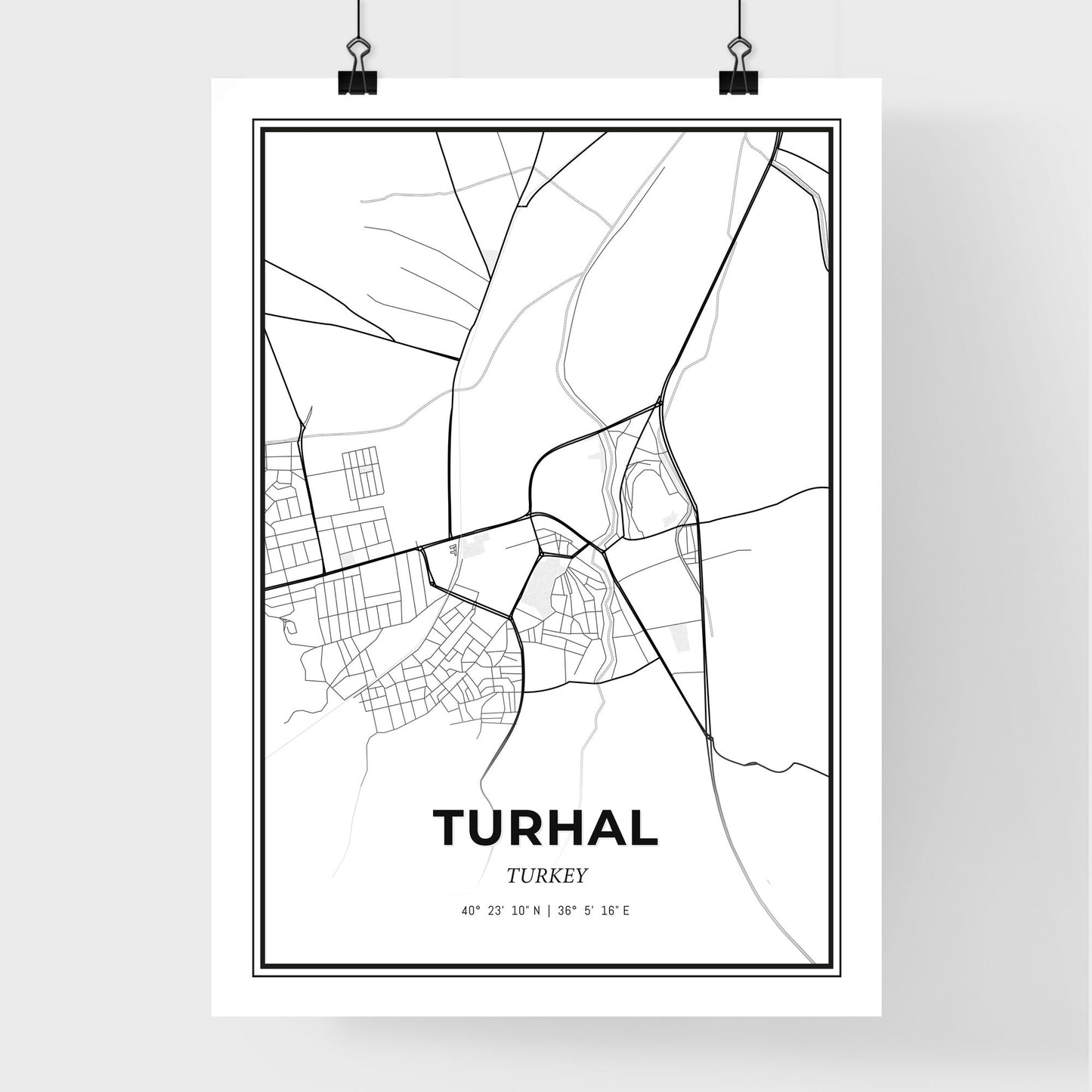 Turhal Turkey - Premium City Map Poster