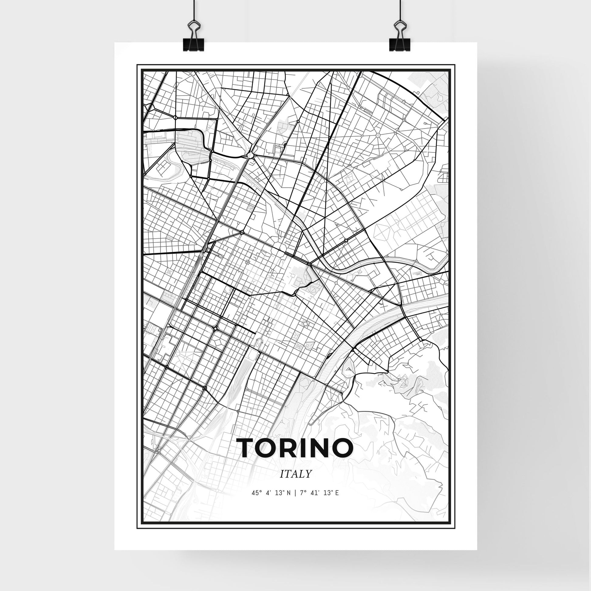 Turin Italy - Premium City Map Poster