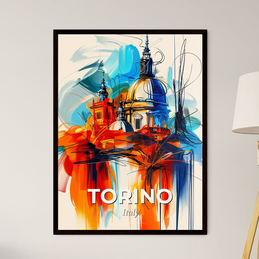 Vibrant Torino , Italy - A Painting Of A Building With A Colorful Background