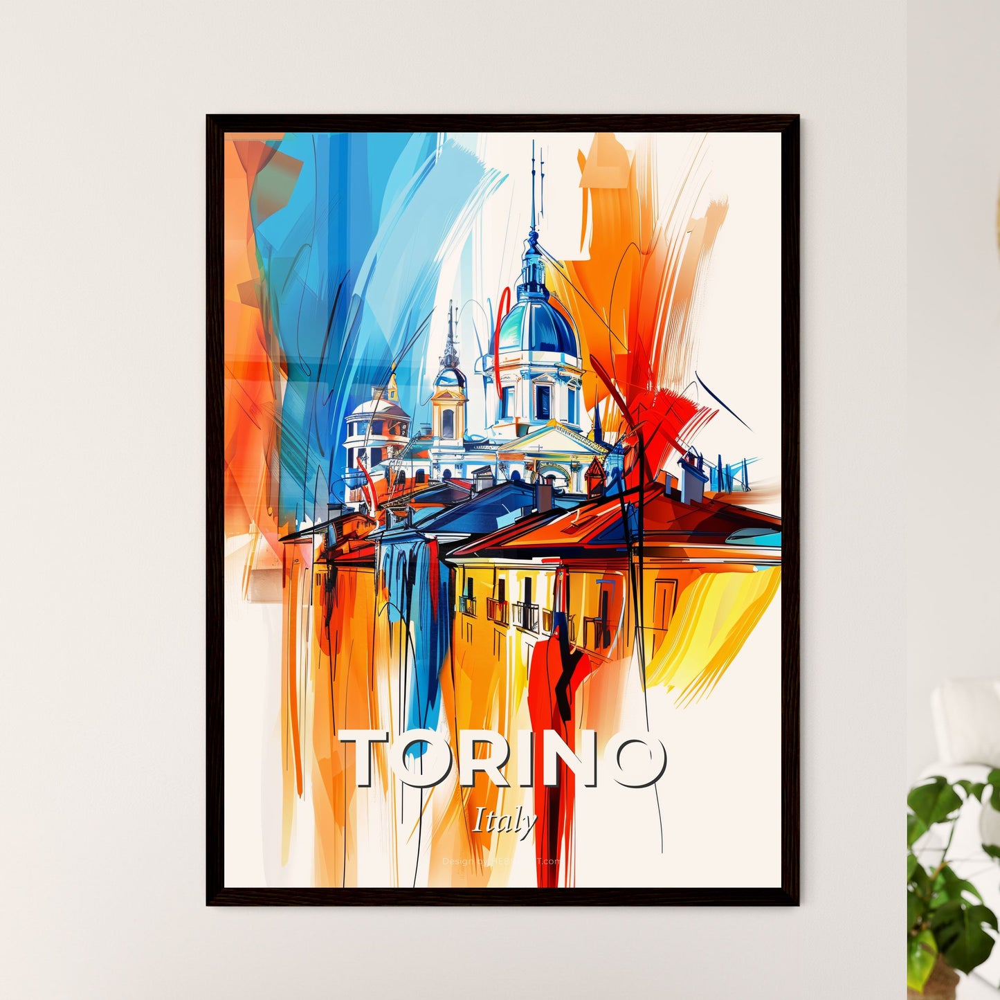 Vibrant Torino , Italy - A Painting Of A Building