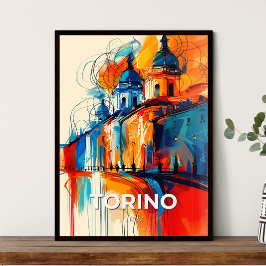 Vibrant Torino , Italy - A Painting Of A Building With A Colorful Background