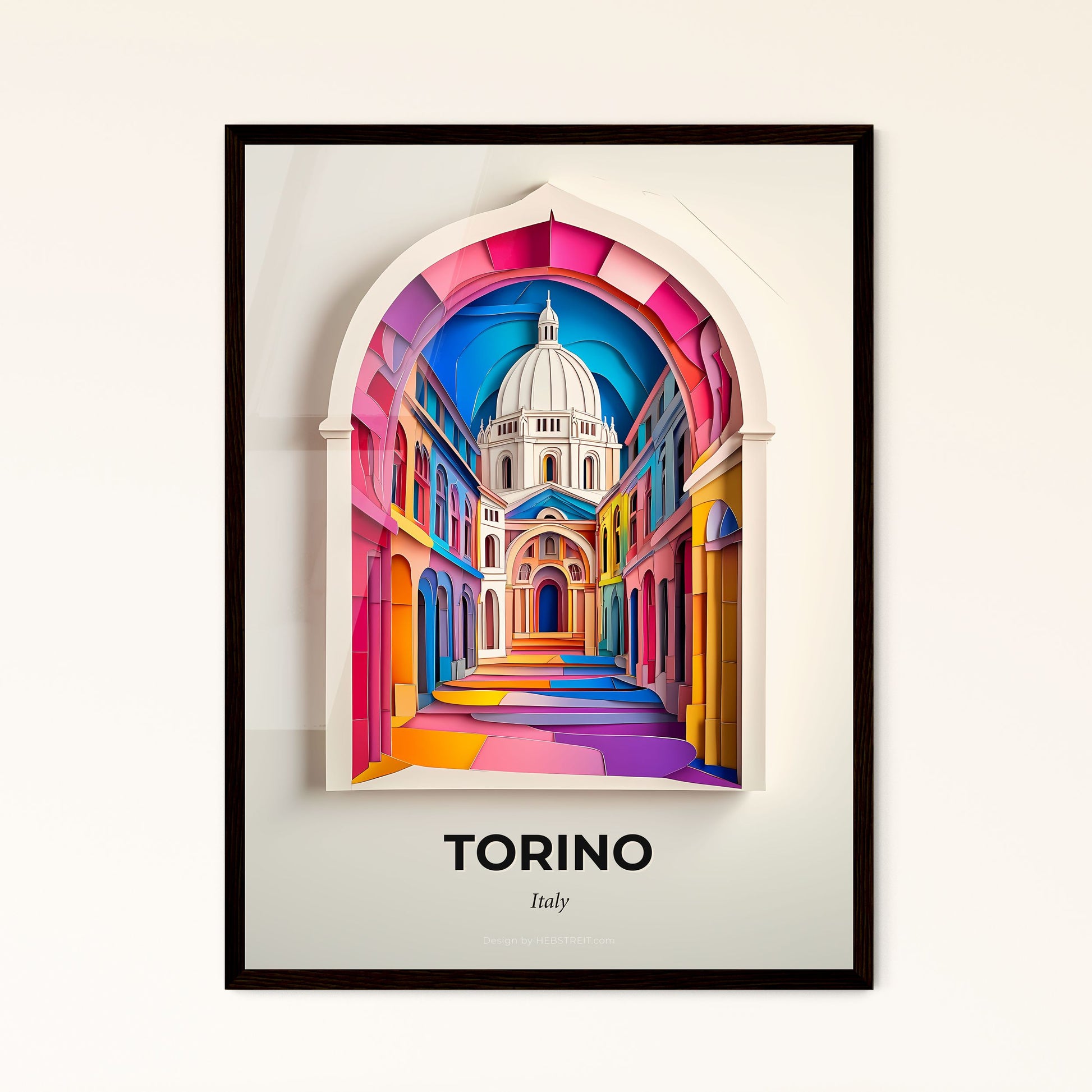 Vivid Turin, Italy - a colorful picture of a church in a building