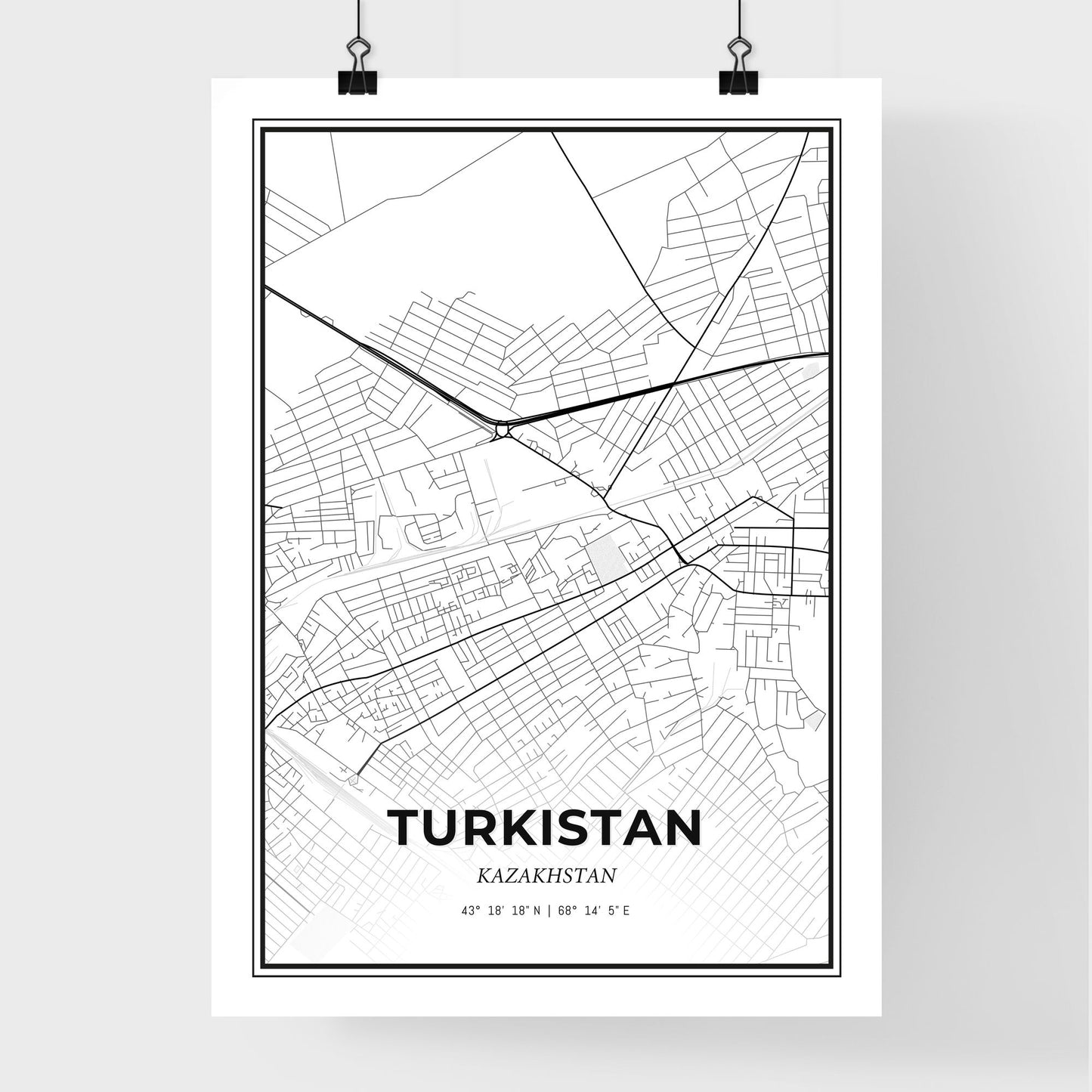 Turkistan Kazakhstan - Premium City Map Poster