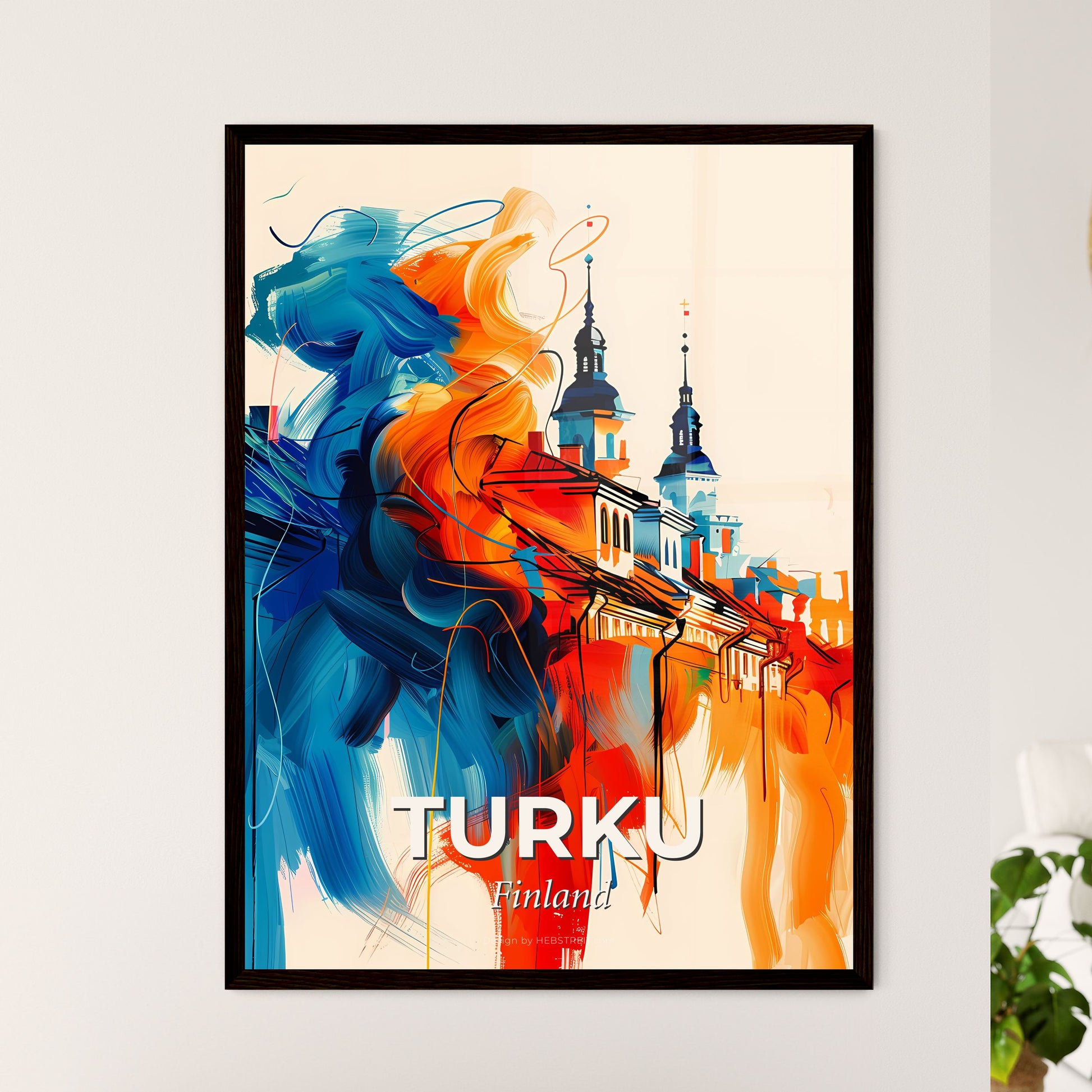 Vibrant Turku, Finland - A Colorful Painting Of Buildings