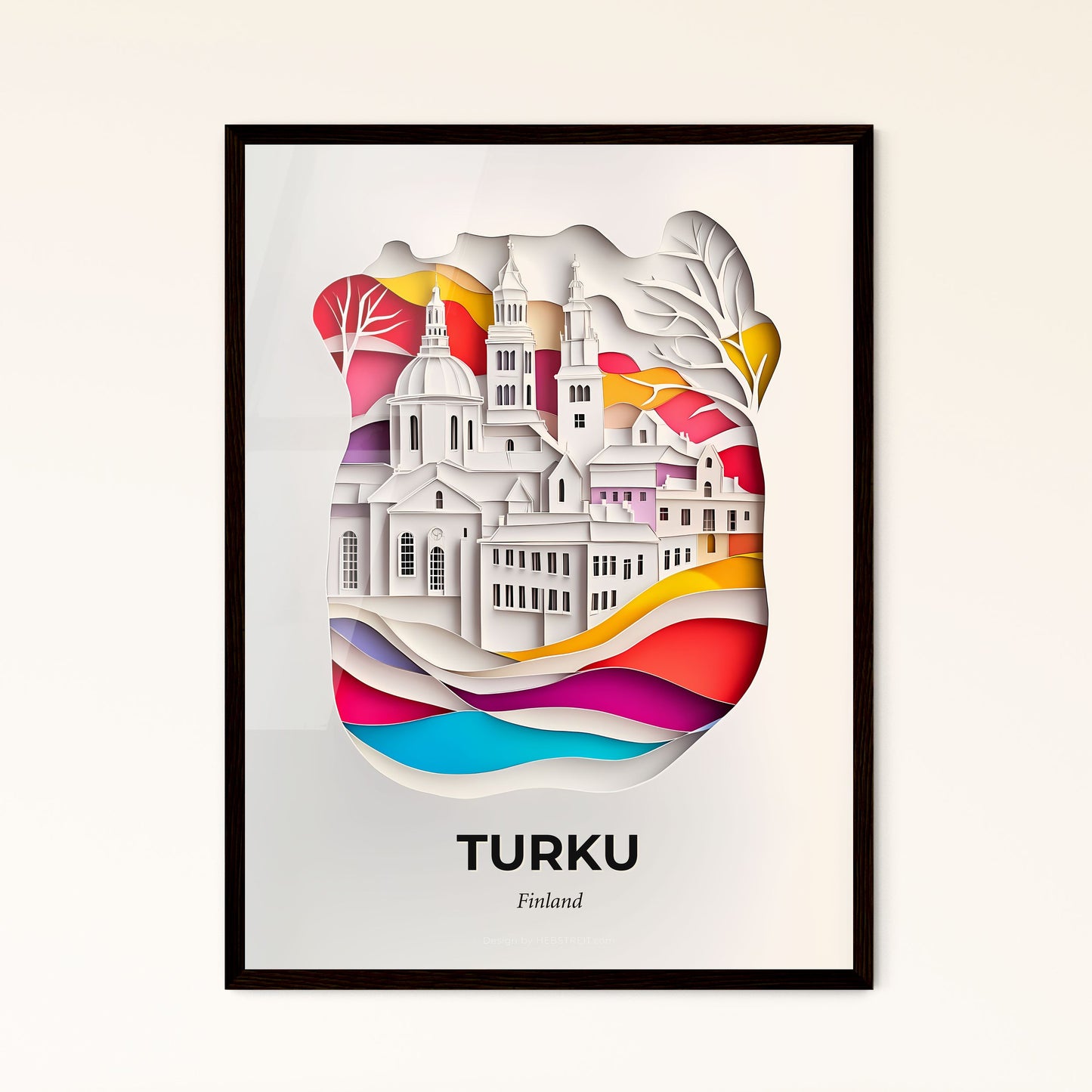 Vivid Turku, Finland - a paper cut of a city with a church