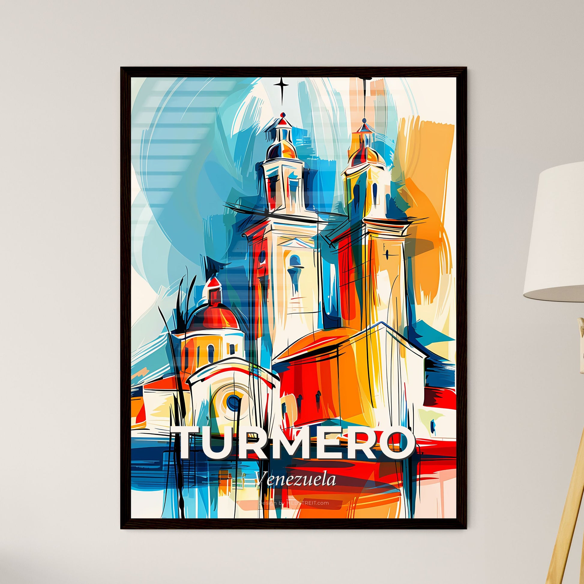 Vibrant Turmero, Venezuela - A Painting Of A Church