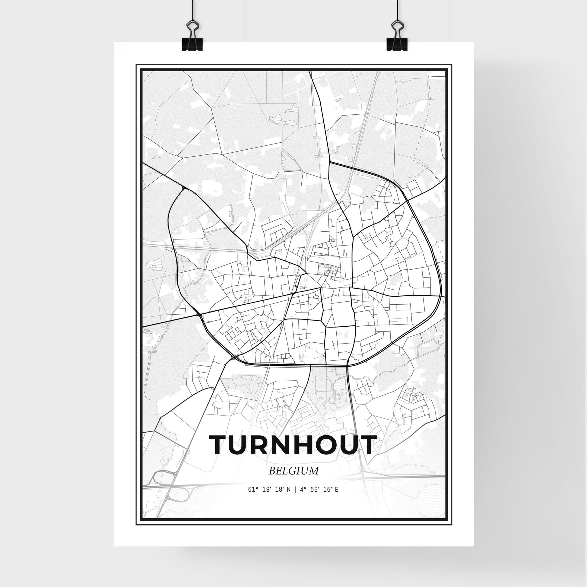 Turnhout Belgium - Premium City Map Poster