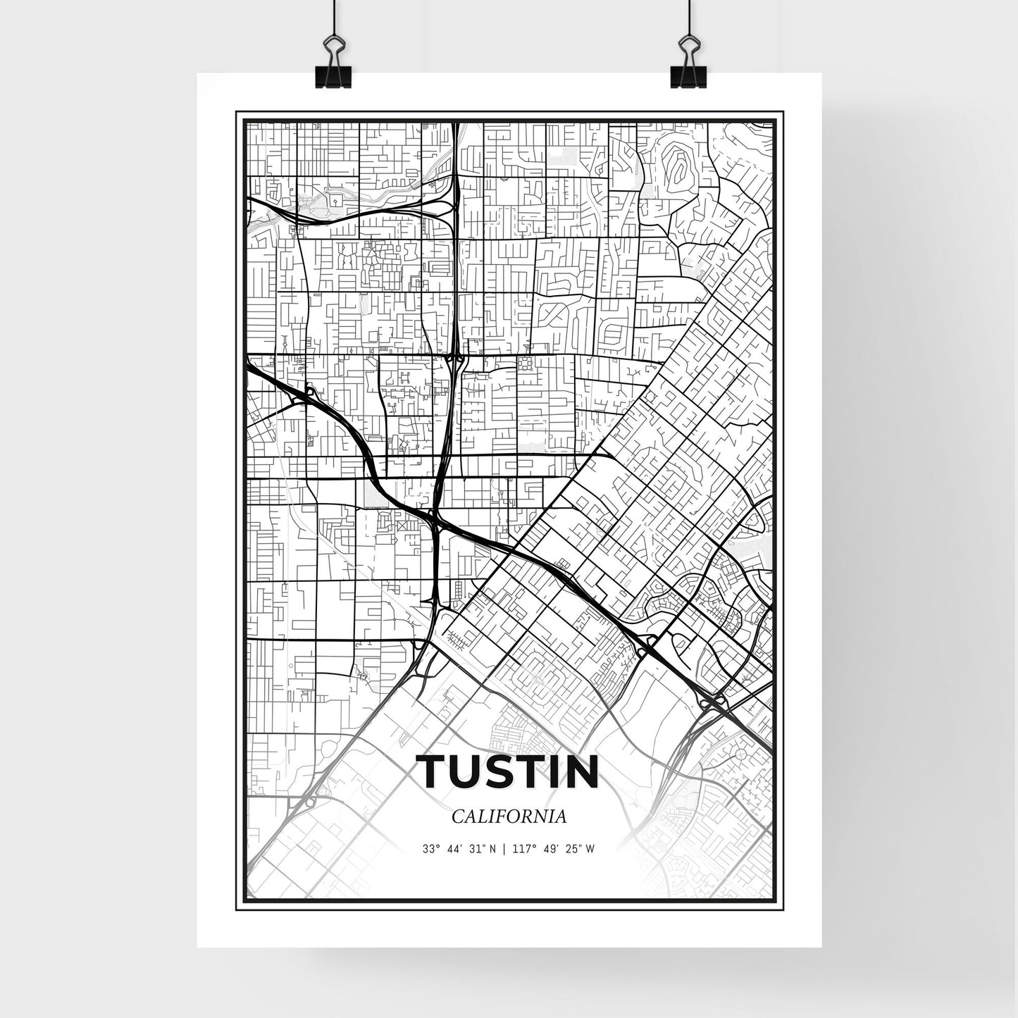 Tustin California - Premium City Map Poster