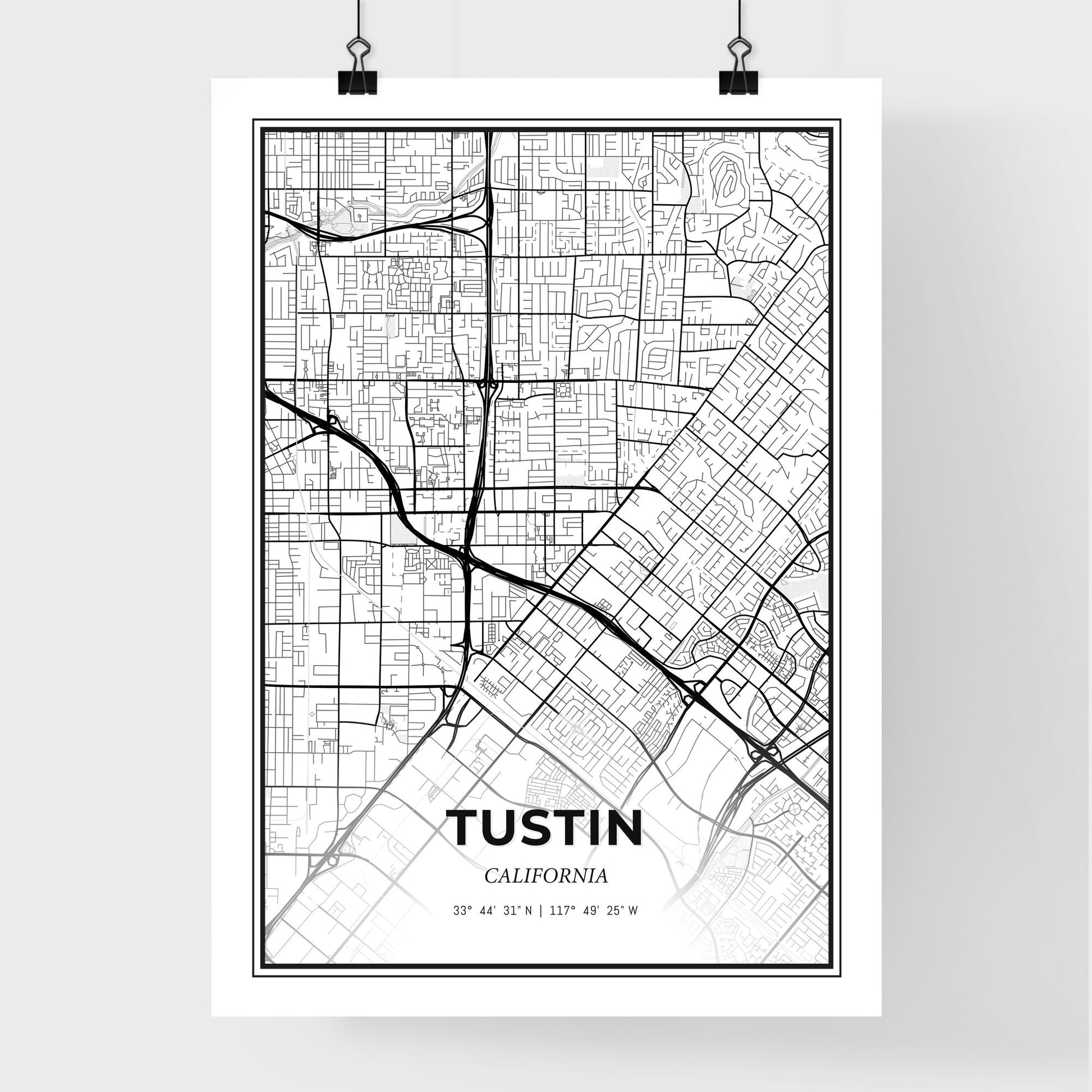 Tustin California - Premium City Map Poster