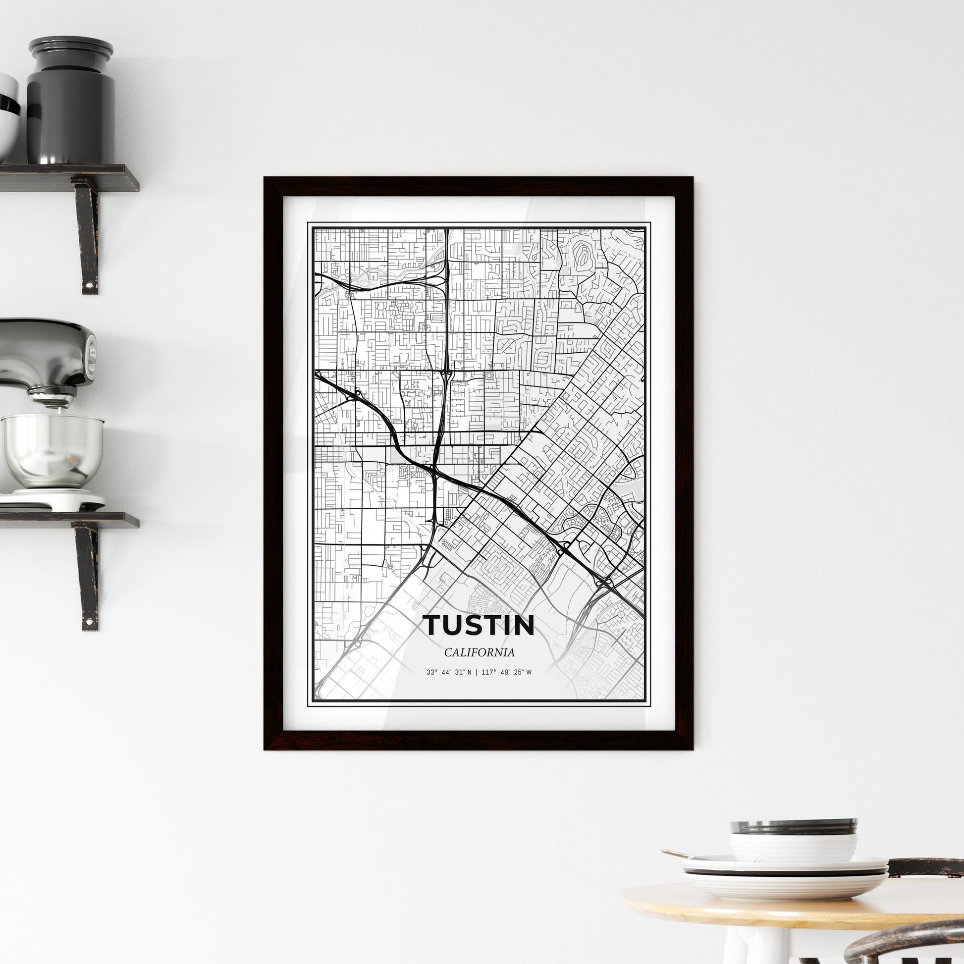 Tustin California - Minimal City Map