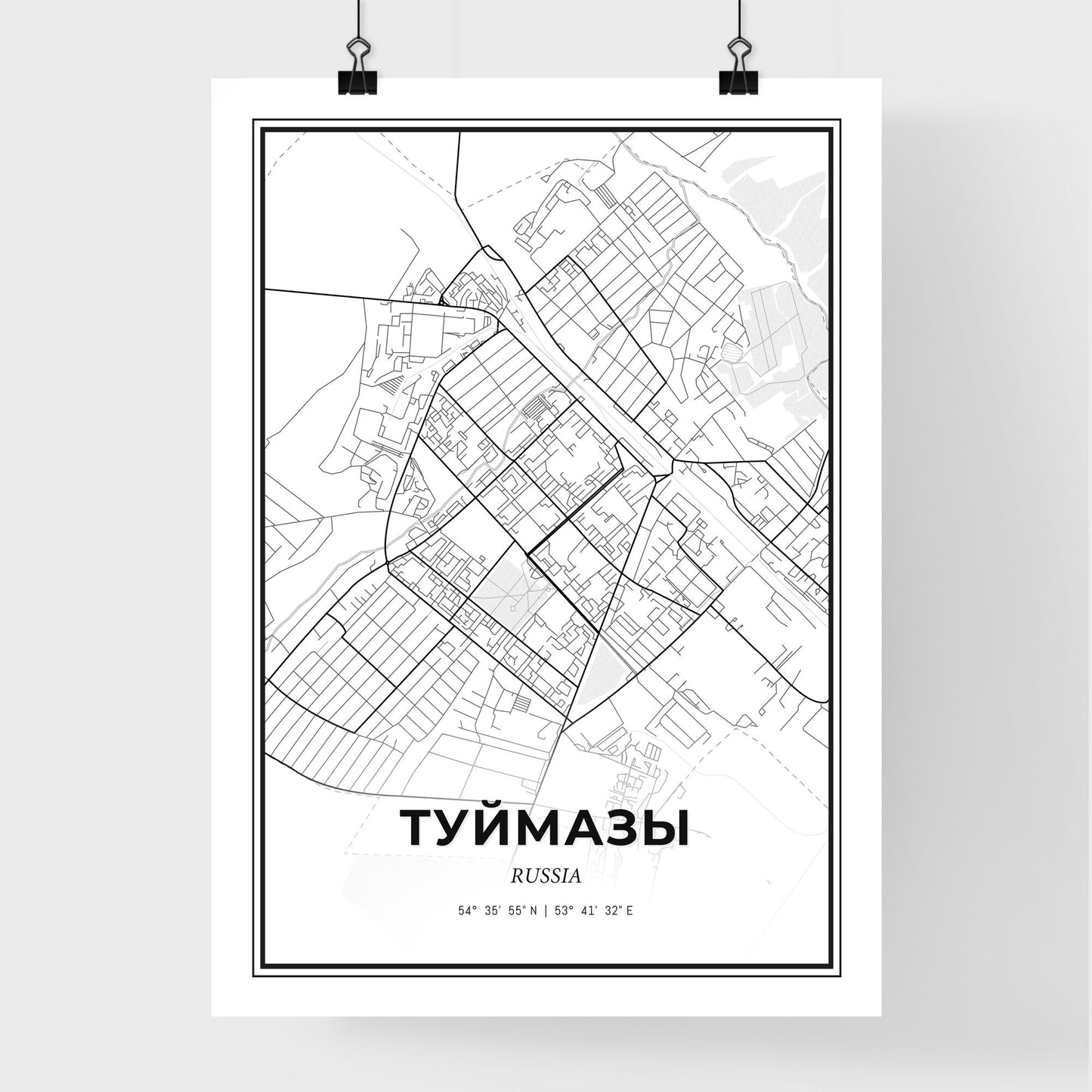 Tuymazy Russia - Premium City Map Poster