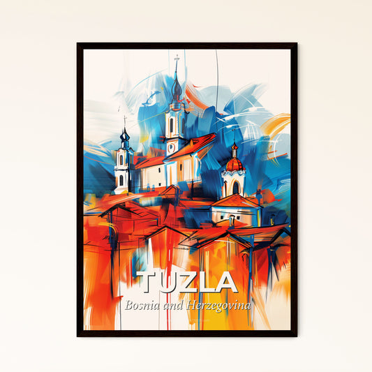 Vibrant Tuzla, Bosnia And Herzegovina - A Painting Of A Building