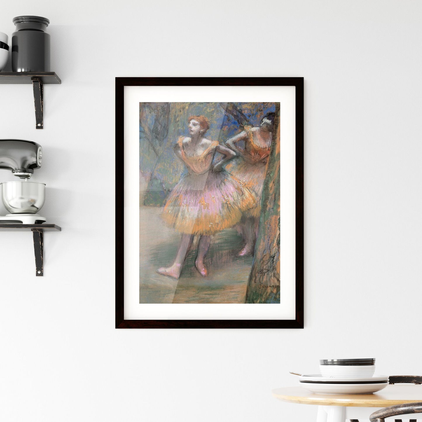Framed Print of Two Dancers by Edgar Degas