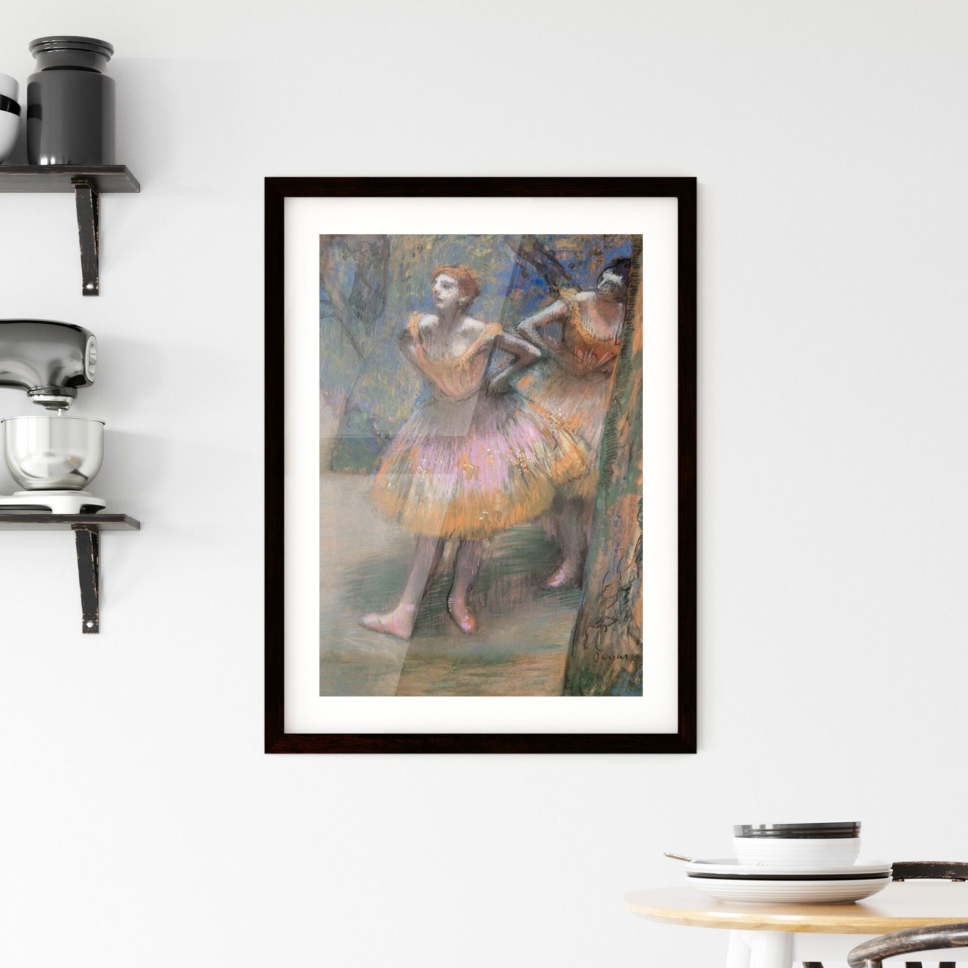 Framed Print of Two Dancers by Edgar Degas