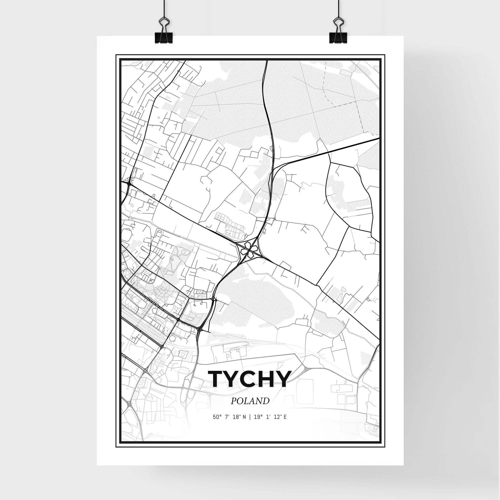 Tychy Poland - Premium City Map Poster