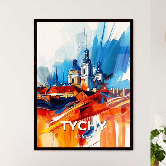 Vibrant Tychy, Poland - A Painting Of A Building With Towers And Roofs