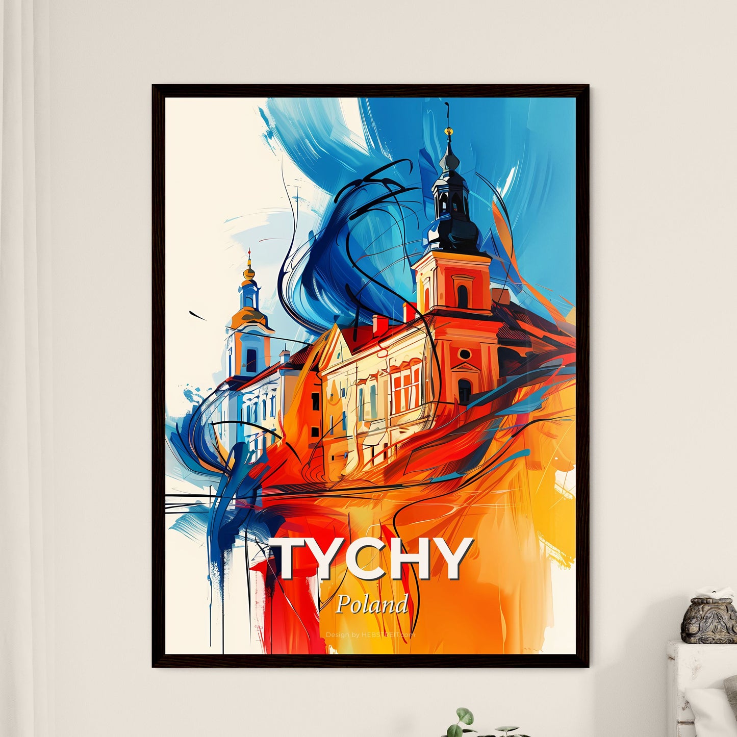 Vibrant Tychy, Poland - A Painting Of A Building